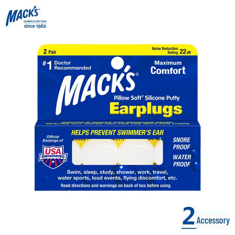 MACK'S Silicone Earplugs for Sleep, Snoring Reduction, and Soundproofing