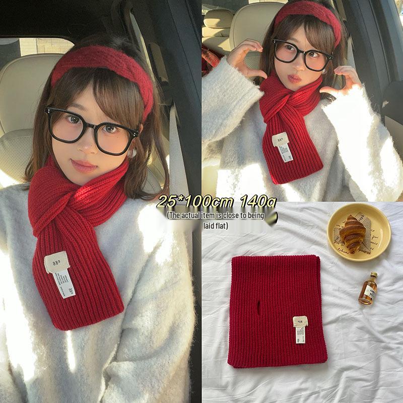 Festive Collection: Red Scarves & Imitation Cashmere Shawls - Cozy Winter Gifts & Soft Neck Warmers
