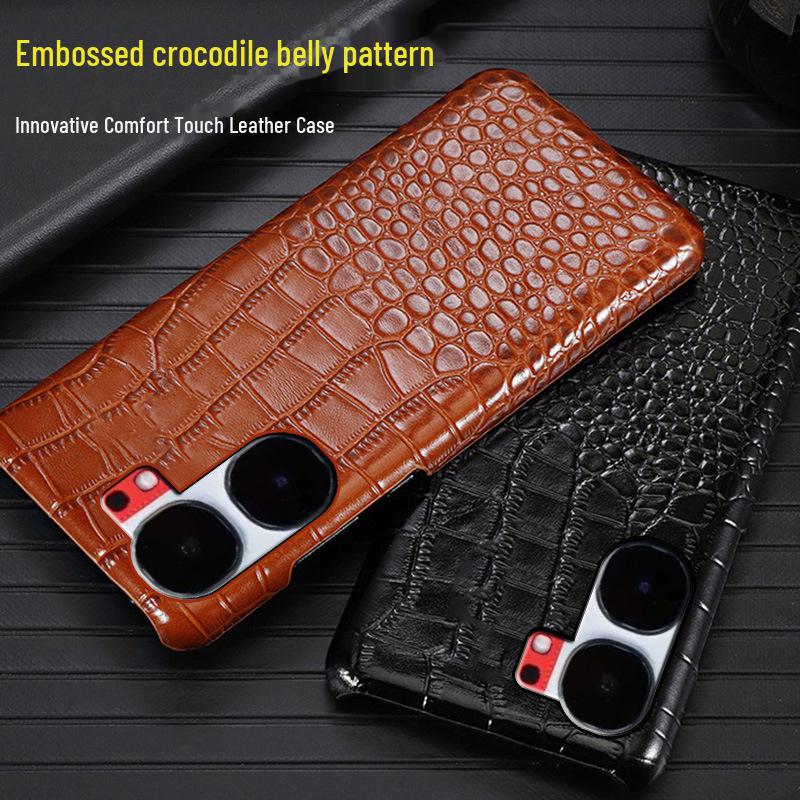 iQOO Neo7 Crocodile Pattern Half-Cover Racing Leather Phone Case for Neo7 SE.