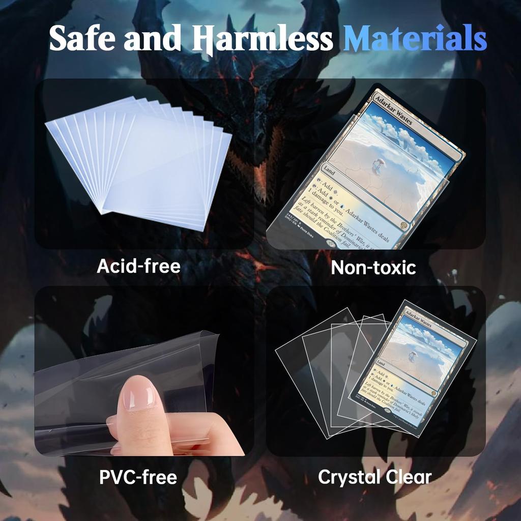 600 Adet Tam Oturan Kılıf, Tam Oturan Kart Kılıfları, MTG İç Kılıfları, Çift Kılıflama İçin Tam Oturan Kılıf, Yüksek Şeffaflıkta Ticaret Kartı Kılıfı