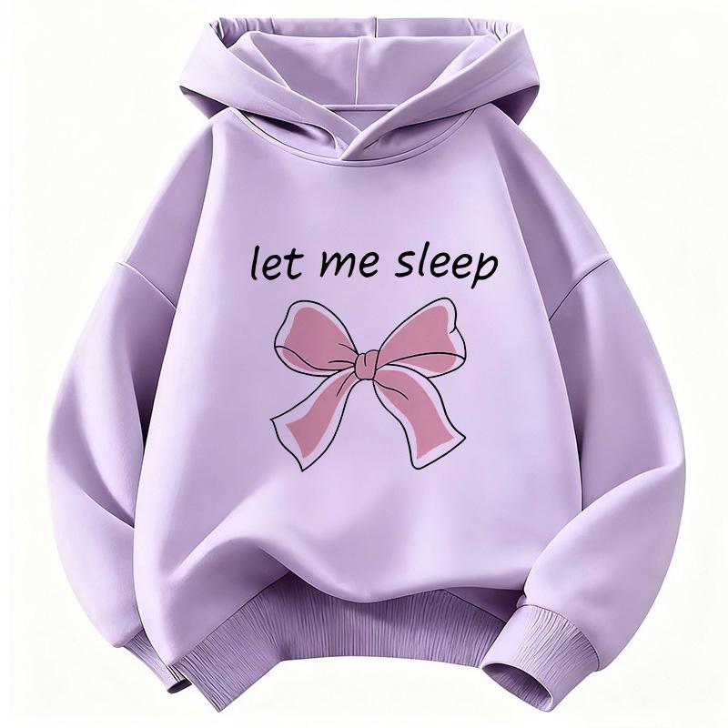 Let Me Sleep Bow Design Hoodie Kids Children's Sweatshirt Hoody for Boys Girls Autumn Winter Casual Hoodies