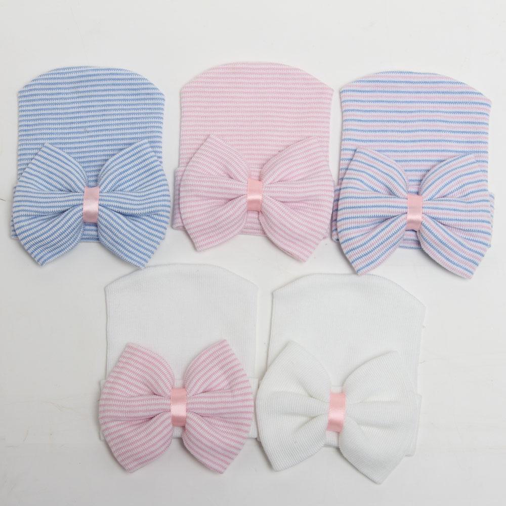 Gestreifte Baby Schleife Mütze Strickmütze Weiche Niedliche Mützen Warmhalten Geschenke Mode