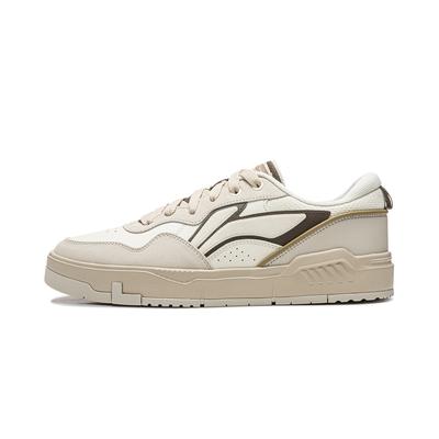 Li Ning Common 80s Coverage Slip Resistant, Abrasion Resistant, Lightweight Low Top Skateboard Shoes Men's Beige AGCW013-4