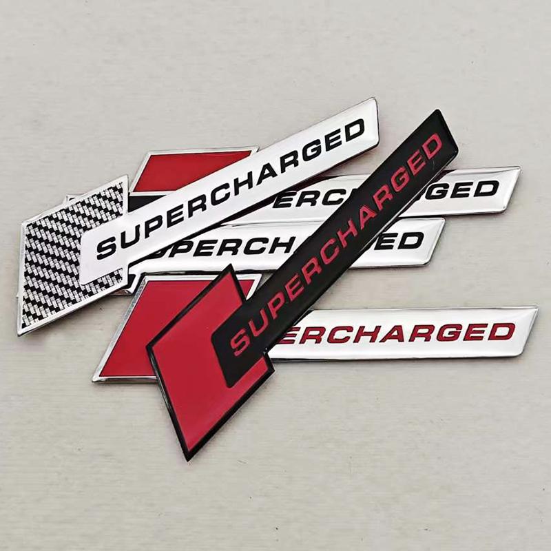 2026 3D Aluminum Car Letters Supercharged Logo Car Rear Trunk Fender Emblem Badge Stickers Decals For Audi A Series Q S SQ RS Series