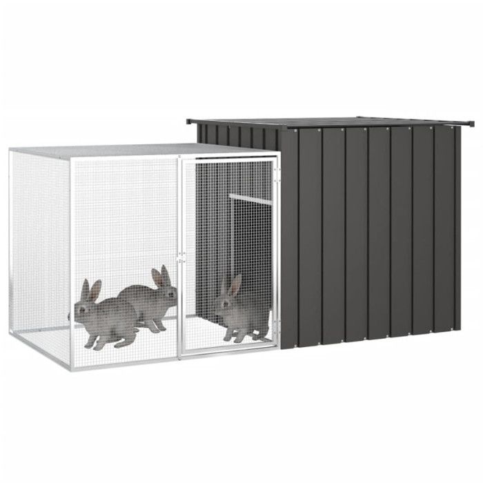 3155527 vidaXL Hutch Anthracite 200x91x100 Cm Galvanized Steel