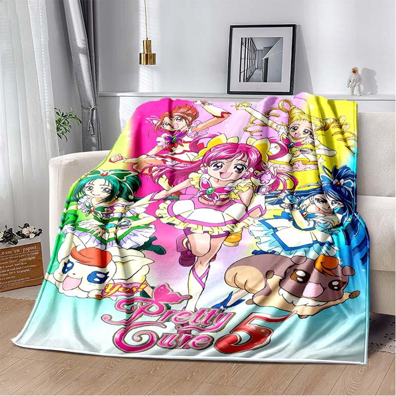 This 3D printed Pretty Cure soft plush blanket is made of flannel and is suitable for use in living rooms, bedrooms, beds, sofas