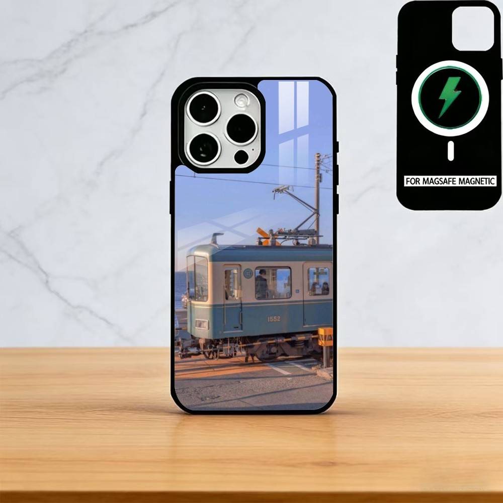 Japanese Trains and City Views Phone Case For iPhone17,16,15,14,13,12,11 Plus,Pro Magnetic For Magsafe Wireless Charging