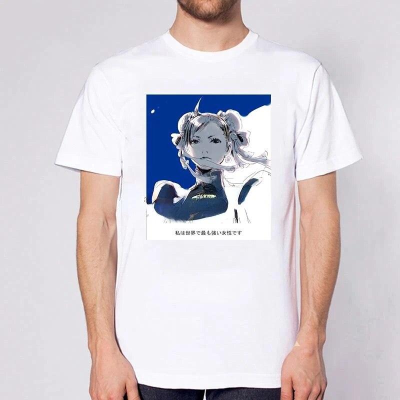 Street Fighter Chun Li Print T-Shirt Fashion Street Style Unisex Women Funny Tshirt Short Sleeve Summer Tops Harajuku Streetwear