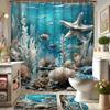 Creative 2D and Biological Shower Curtain Bathroom Decorative Shower Curtain with 12 Hooks 180x180cm