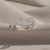 1Pcs Double-layer twisted wire ring with adjustable opening. Women's simple stainless steel ring.