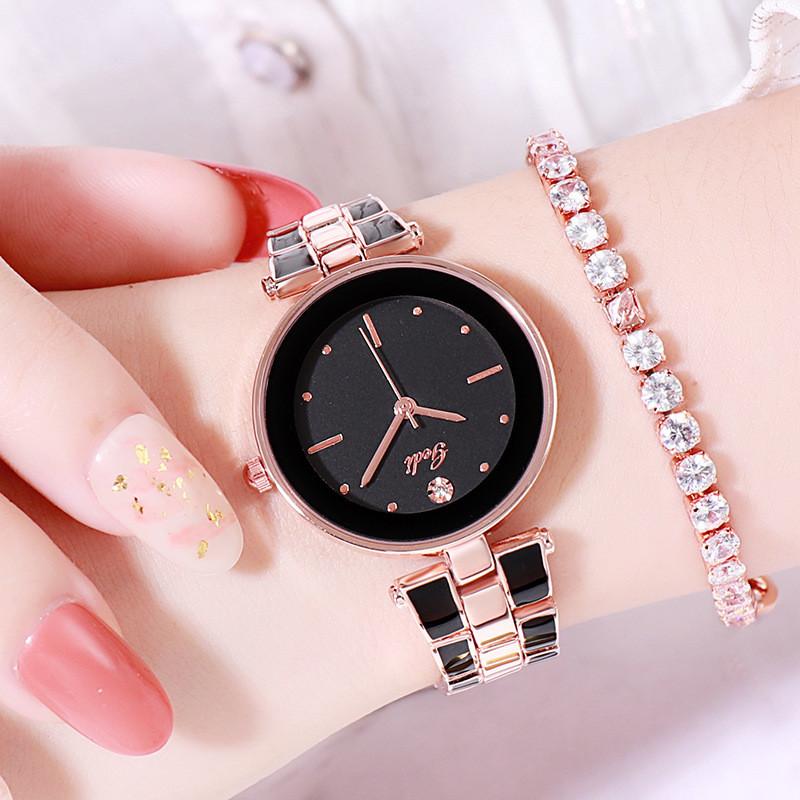 

Gedi Womens Fashion Quartz Watch With Steel Band And Waterproof Feature For Casual Wear Black Rose Black