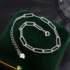 Vintage Jewelry 925 Sterling Silver Paper Clip Bracelets Charm Gold Plated Adjustable Paperclip Link Chain Bracelet for Women