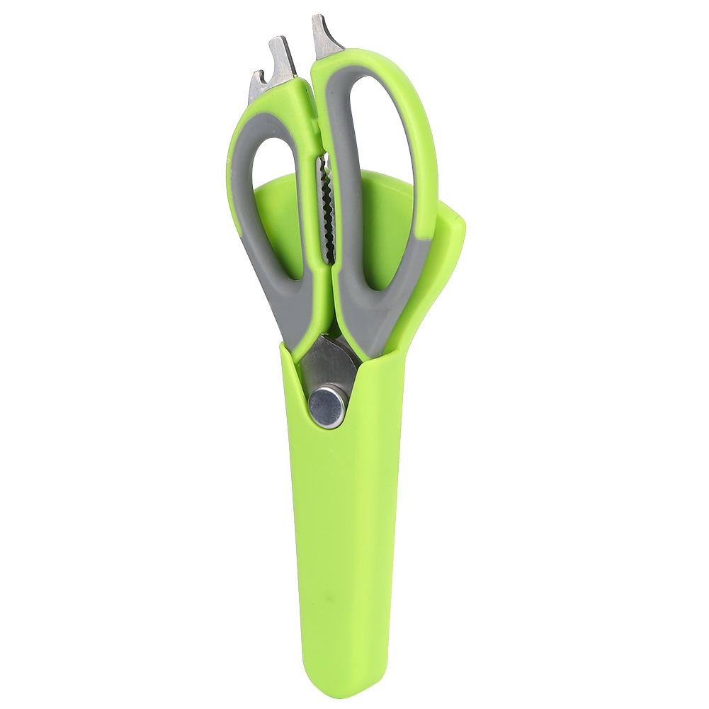 Multifunction Stainless Steel Barbecue Scissors with Protective Cover Picnic Cooking Tool
