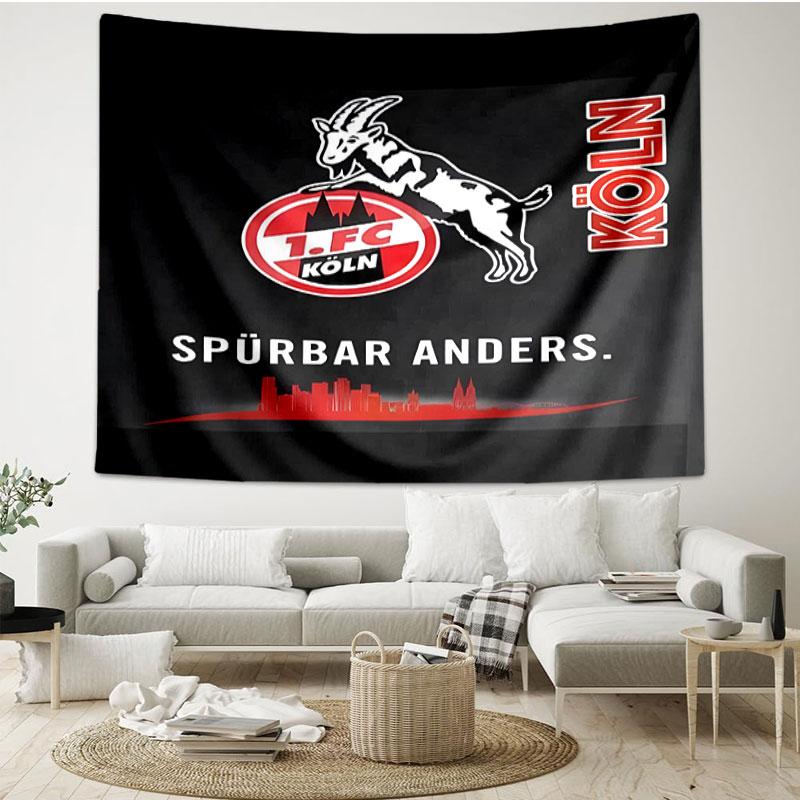 FC Köln Print Wandteppich - Tragbares Wanddekor Tuch, für Zuhause, Wohnheim, Reisen, Schlafzimmer, Wohnzimmer - Ideales Geburtstags-Einweihungsgeschenk