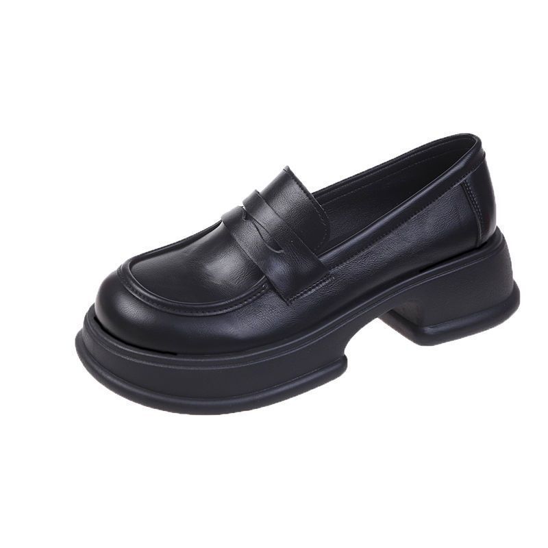 Platform French Mary Jane small leather shoes women's summer British 2025 new thick heel gentle with skirt single shoes