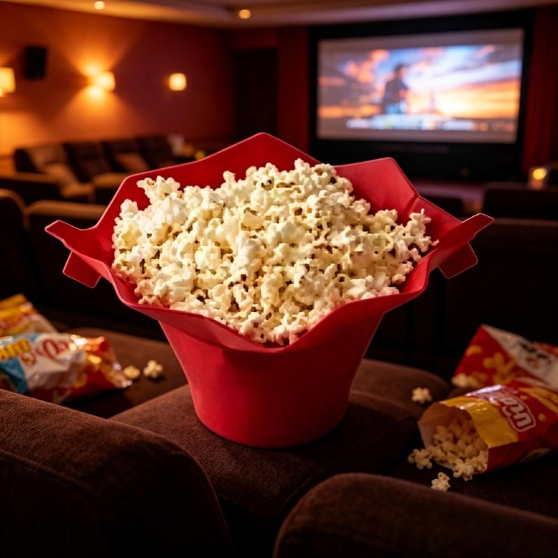 Foldable Silicone Popcorn Bowl Microwave Popcorn Maker High Temperature Resistant Kitchen Popcorn Bucket Safe DIY Popcorn Tool