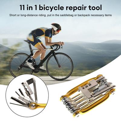 11 in 1 Tragbares Multifunktionales Fahrradreparaturwerkzeug-Set für Outdoor-Fahrradfahren
