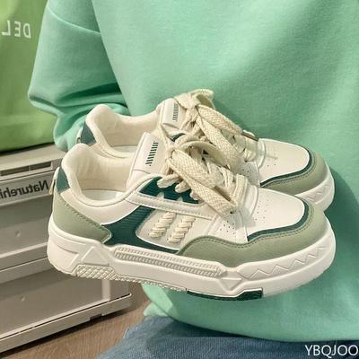 Thick Soled Shoes for Women's Spring Sports Leisure Low Cut Height Increasing Simple Comfortable Wear-resistant Board Shoes