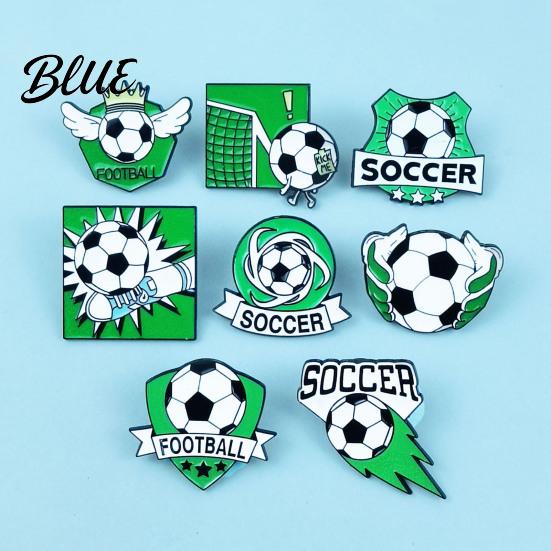 Denim Jacket Pin Enamel Brooch Zinc Alloy Texture Football Shape
