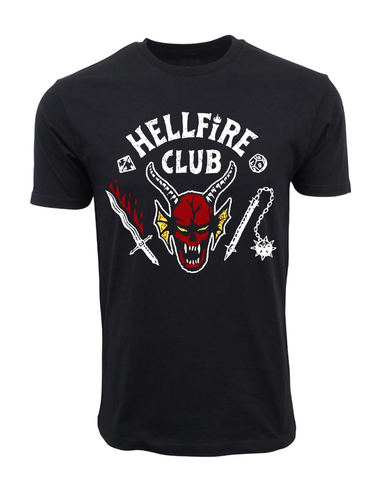 Unisex Adult Casual Graphic STRANGER THINGS HELL FIRE T SHIRT T-Shirt XXL