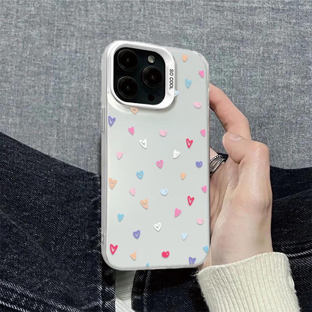 Colorful Love Case For Iphone 16  16E 15 14 13 12 11 Pro Max Cover Funda Coque Bumber Shell 15 14 Case For Iphone 16 Pro Max
