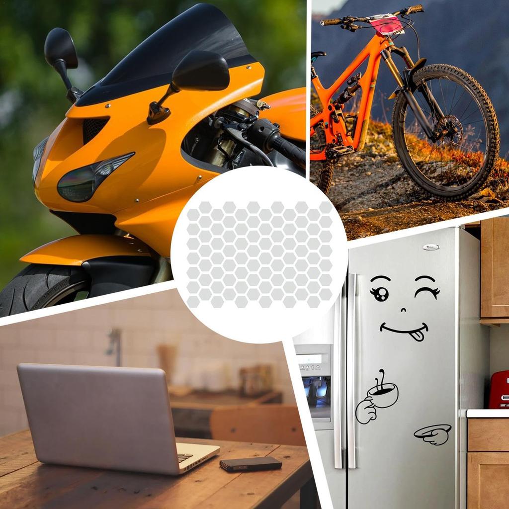 SOUFLY Reflective Motorcycle Stickers, Reflective Stickers for Helmet - Vista Print Honeycomb Reflective Helmet