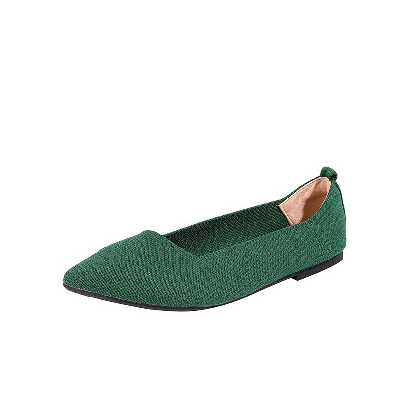 Dámské ležérní ploché boty pohodlné vycházkové ploché boty se špičatou špičkou balerínky protiskluzové pletené pracovní mokasíny boty lehké společenské boty pro ženy