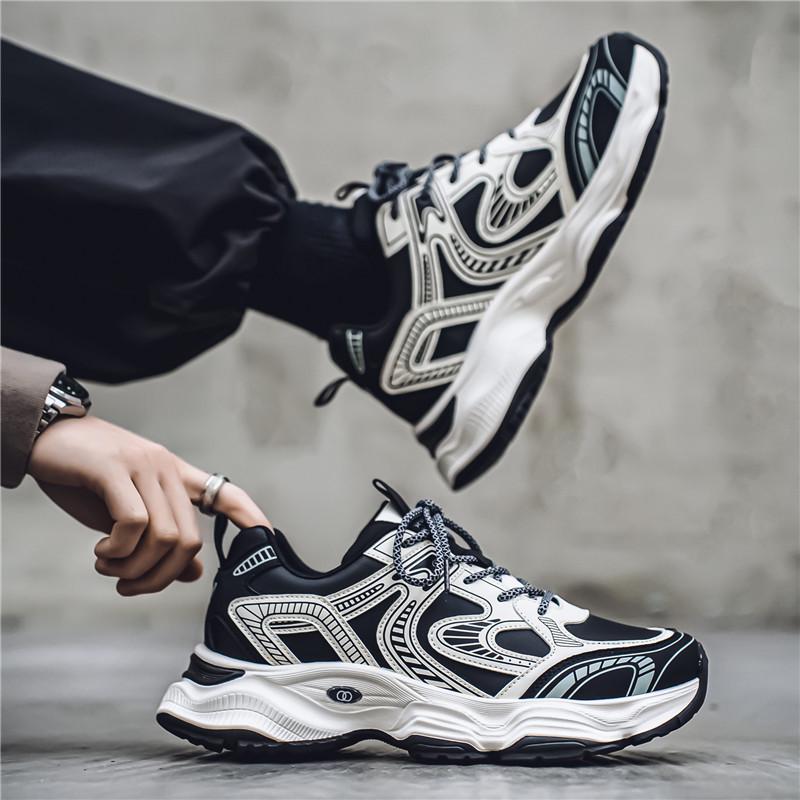 Men's Trendy Mesh Dad Shoes - Breathable, Thick-Soled Spring/Summer Casual Sneakers for Teens