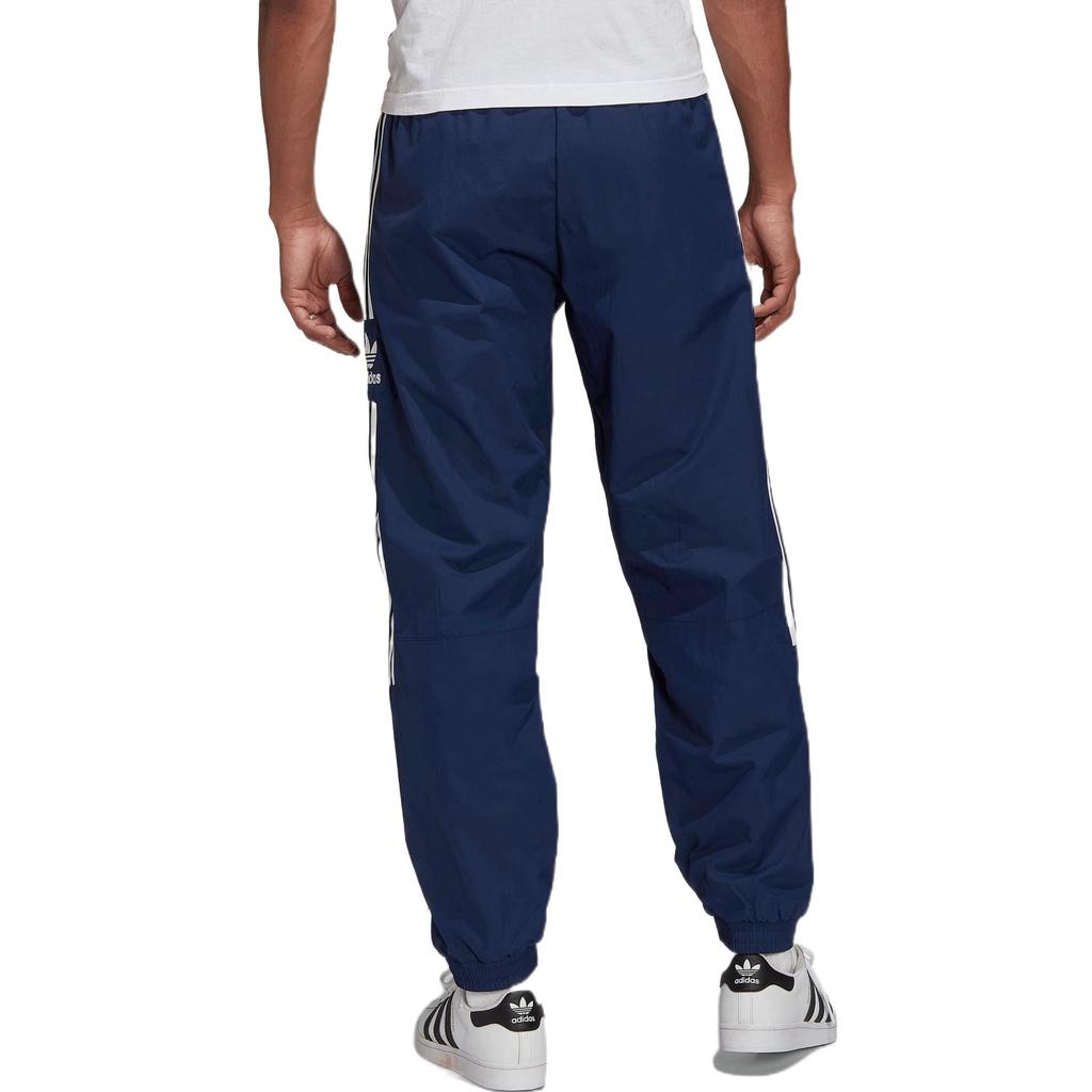 Adidas Originals Trefoil Solid Logo Print Striped Cuff Track Pants Men Bottoms Navy HL2193