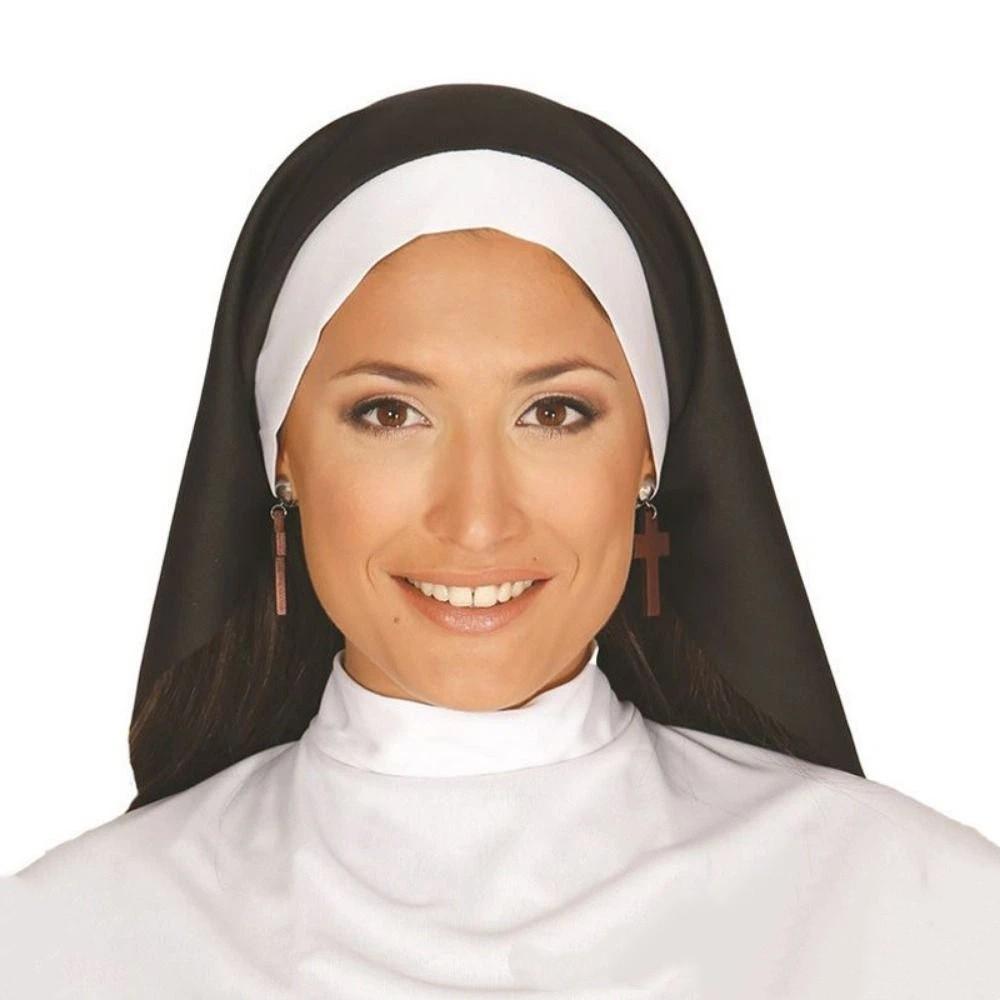 1/3Pcs Victorian Halloween Gothic Costume Nun Collar Gothic Hat White Collar Costume Party
