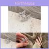 Elegant Korean Style Vintage Rhinestone Ring For Women Adjustable Open Finger Jewelry