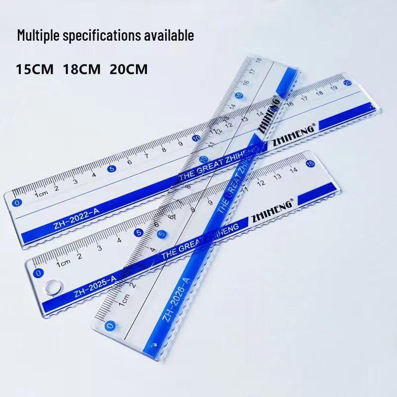 

Zhiheng Transparent 15cm/18cm Cartoon Ruler with Wavy and Straight Edges, Round Hole Edition. 15cm Wave Straight Ruler