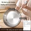 316 Stainless Steel Non-Stick Wok, Flat Bottom, Induction Compatible, Deepened Stir-Fry Pan