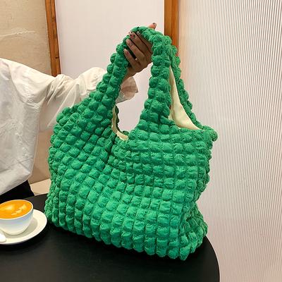 Casual Large Capacity Tote Shoulder Bags Designer Ruched Handbag Luxury Nylon Quilted Padded Crossbody Bag Female Big Purse
