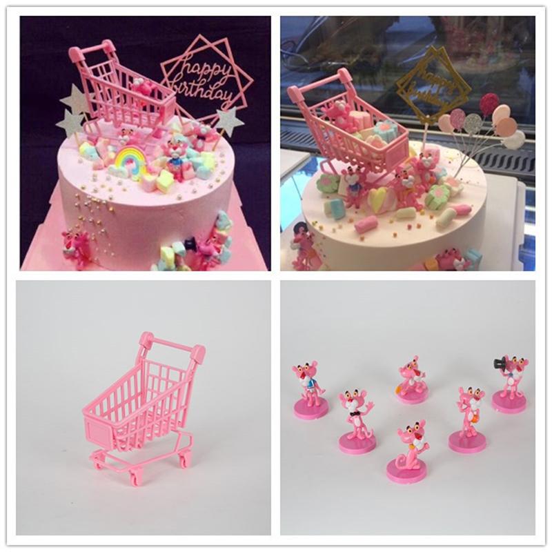 1:12 Dollhouse Miniture Shopping Cart Trolleys For Doll Toys Cake Decoration