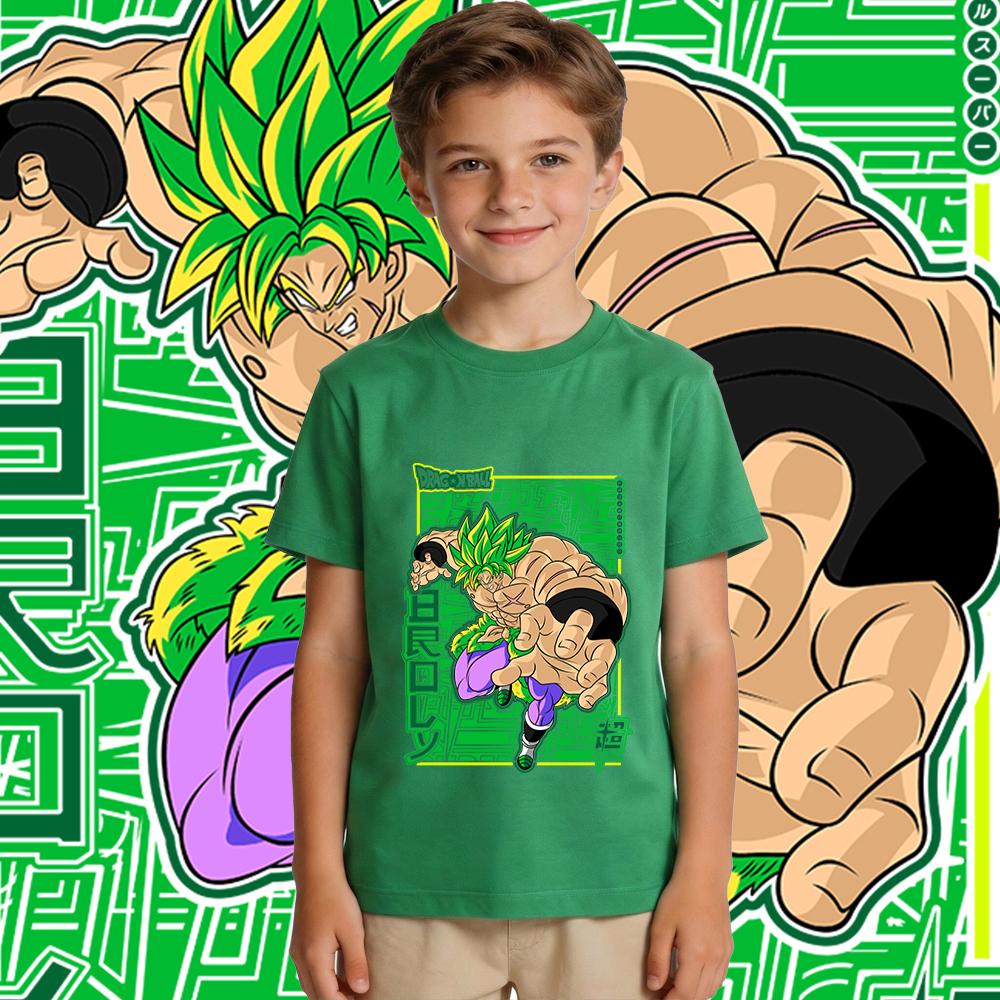 Dbs Broly Anime Print Cotton T Shirt for Boys and Girls Kids Casual Short Sleeve Tee Top Soft Breathable Summer Clothes