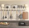 Suction Cup Kitchen Hook Rack No Drilling Storage Rack with Hooks for Pots, Pans, Spoons, Knives Wall-mounted Storage for Items