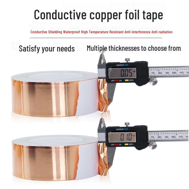 Electromagnetic Shielding Copper Foil Tape, Anti-interference, High-Temperature Resistant, Single/Double Conductive