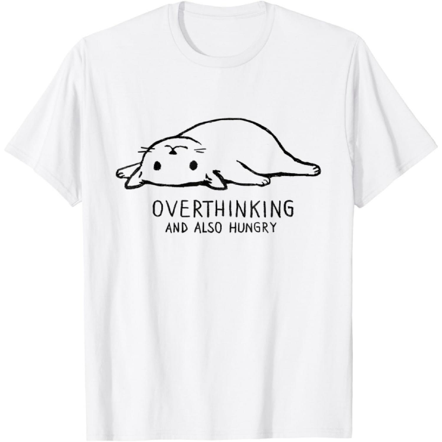Threadless Fox Shiver Overthinking And Also Hungry Graphic T-Shirt S