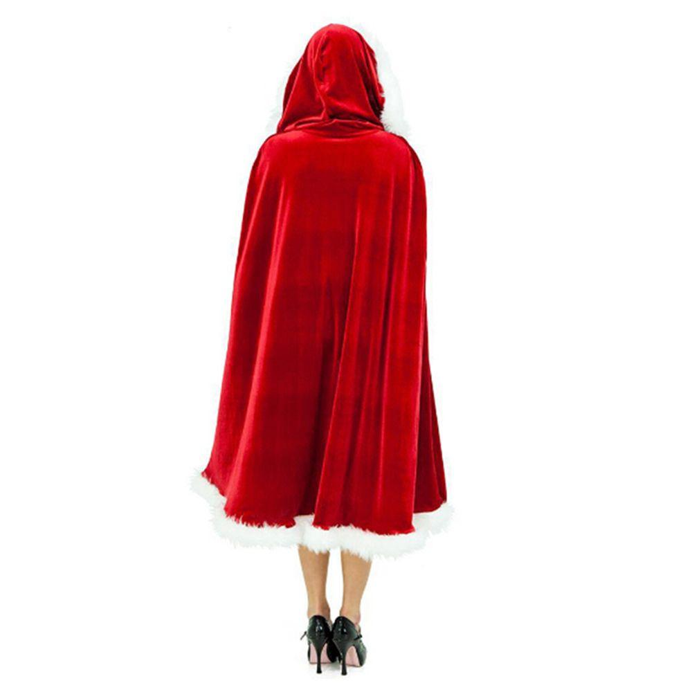 Cloak Hooded 60/90/100/120/150cm Christmas Cape Women Sexy Christmas Cosplay Costumes Santa Claus