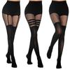 Pantyhose Women'S Sexy Black Mesh Hollow Tight Socks Elastic Dance Stocking For Girls Sexiest Nylon Thigh Fishing Net Stockings