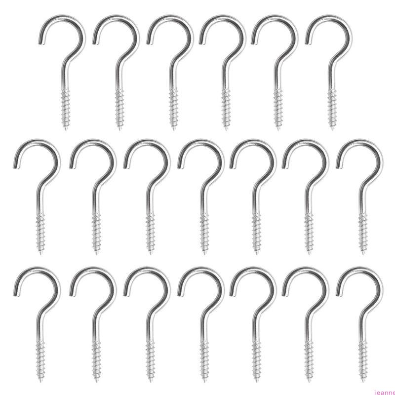 20 Pcs Stainless Steel Eye Screws Hooks Self-Tapping Ceiling Hooks