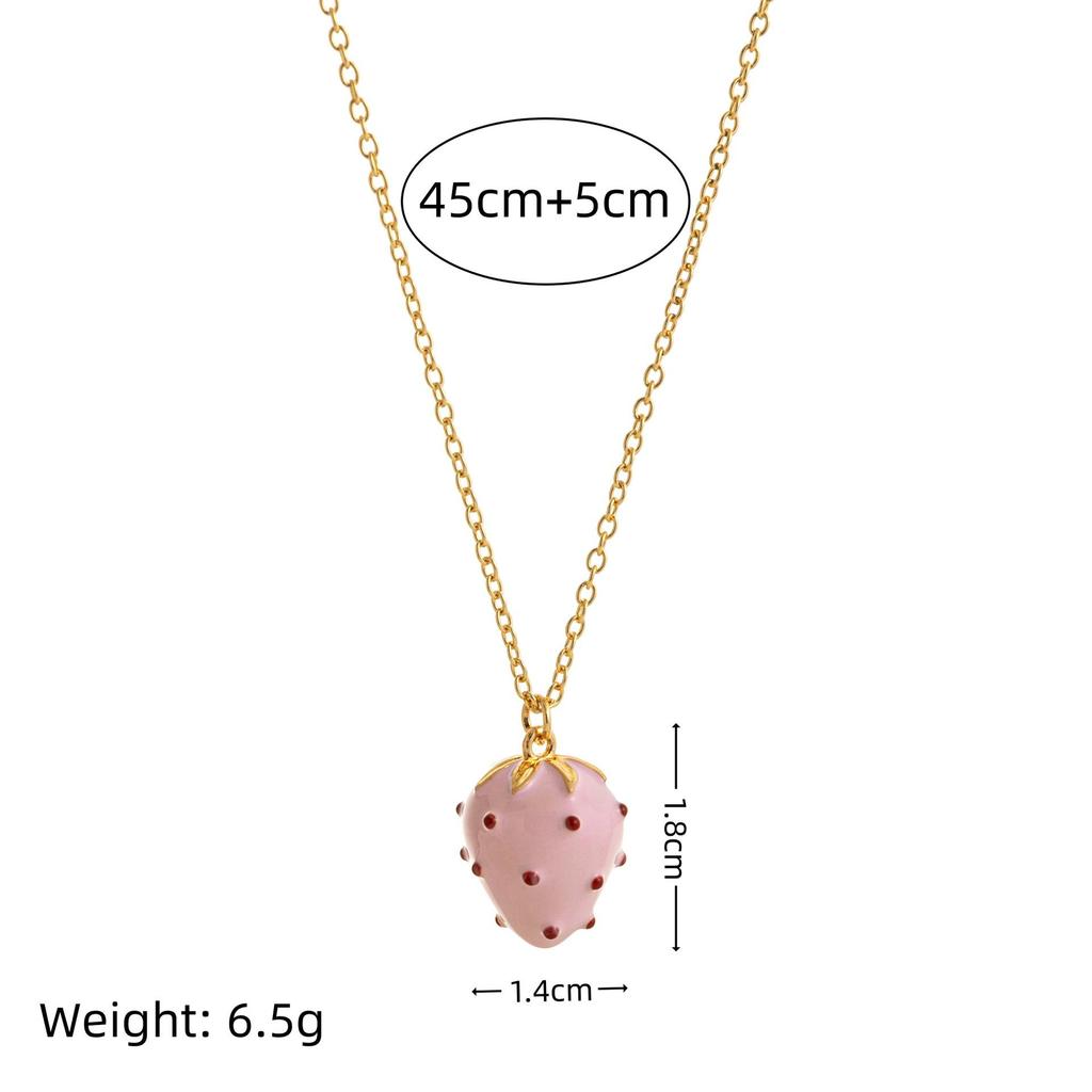 Resin Strawberry Necklace: Cute Summer Fashion, European & American Niche Design