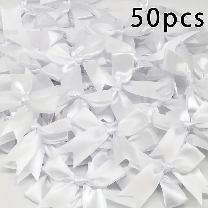 50pcs/bag Ribbon Bows Decoration Handwork DIY Party Decoration Swallowtail Bow Party Decor 85x85mm