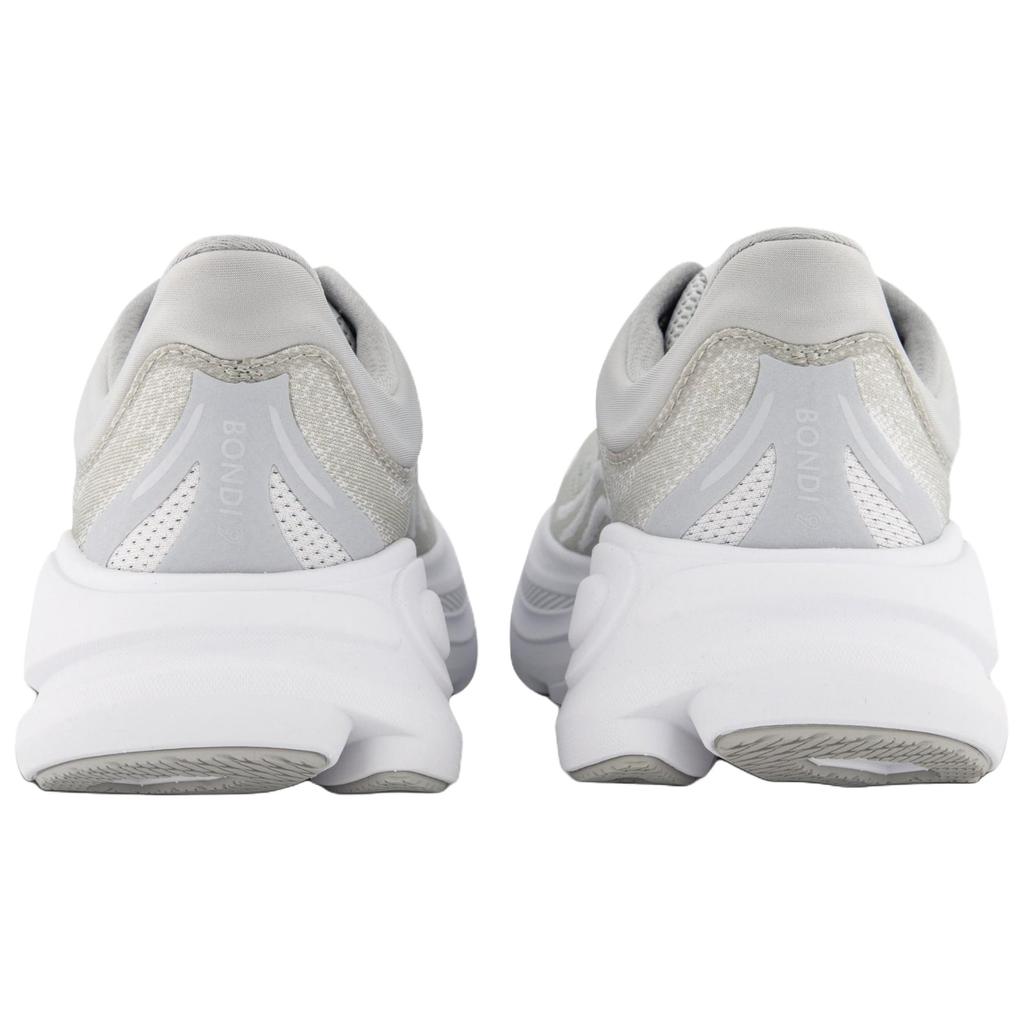 HOKA ONE ONE Bondi 9 Abrasion Resistant Breathable Low top Running Shoes Men's Gray Silver White 1162011-CRDS