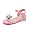 Girls sandals 2025 summer new girls princess shoes medium and old children soft sole foreign style children casual high heels