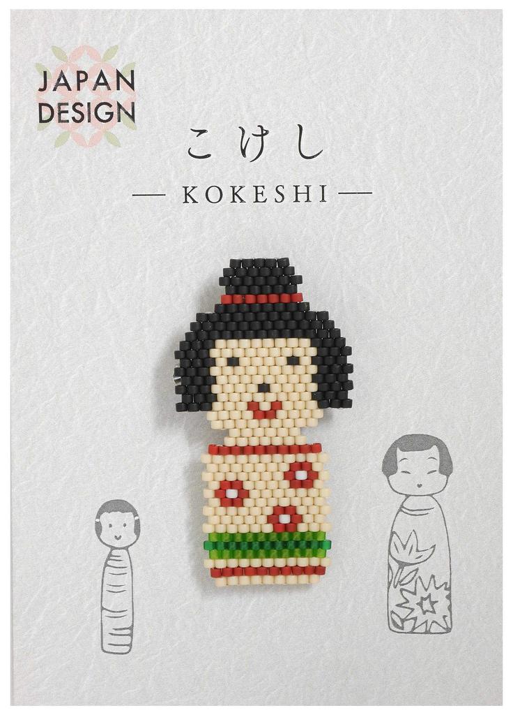 TOHO Beaded Brooch JAPAN DESIGN Japan Design Brooch x 13 Kokeshi JDB Approx. 2.8cm 3.8cm