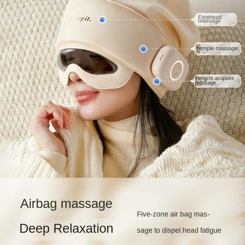Wireless Bluetooth Music Head Massager, Graphene Hot Compress Soothing Massager, Head Massage Sleeping Cap