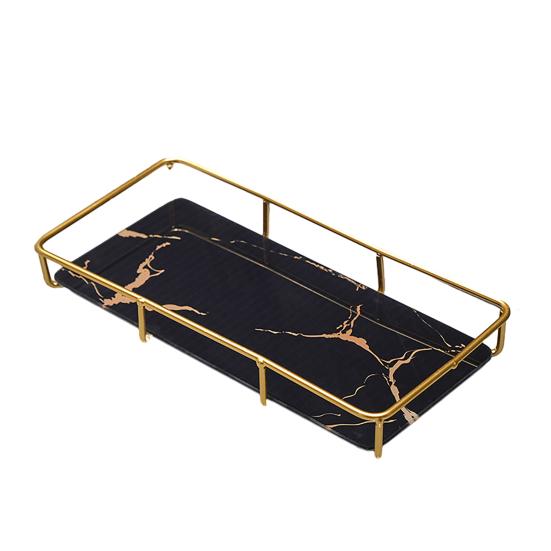 Estantería de Almacenamiento para Baño Yousheng Marco de Hierro Bandeja con Patrón de Mármol Organizador de Gran Capacidad para Artículos de Tocador Cosméticos Joyería