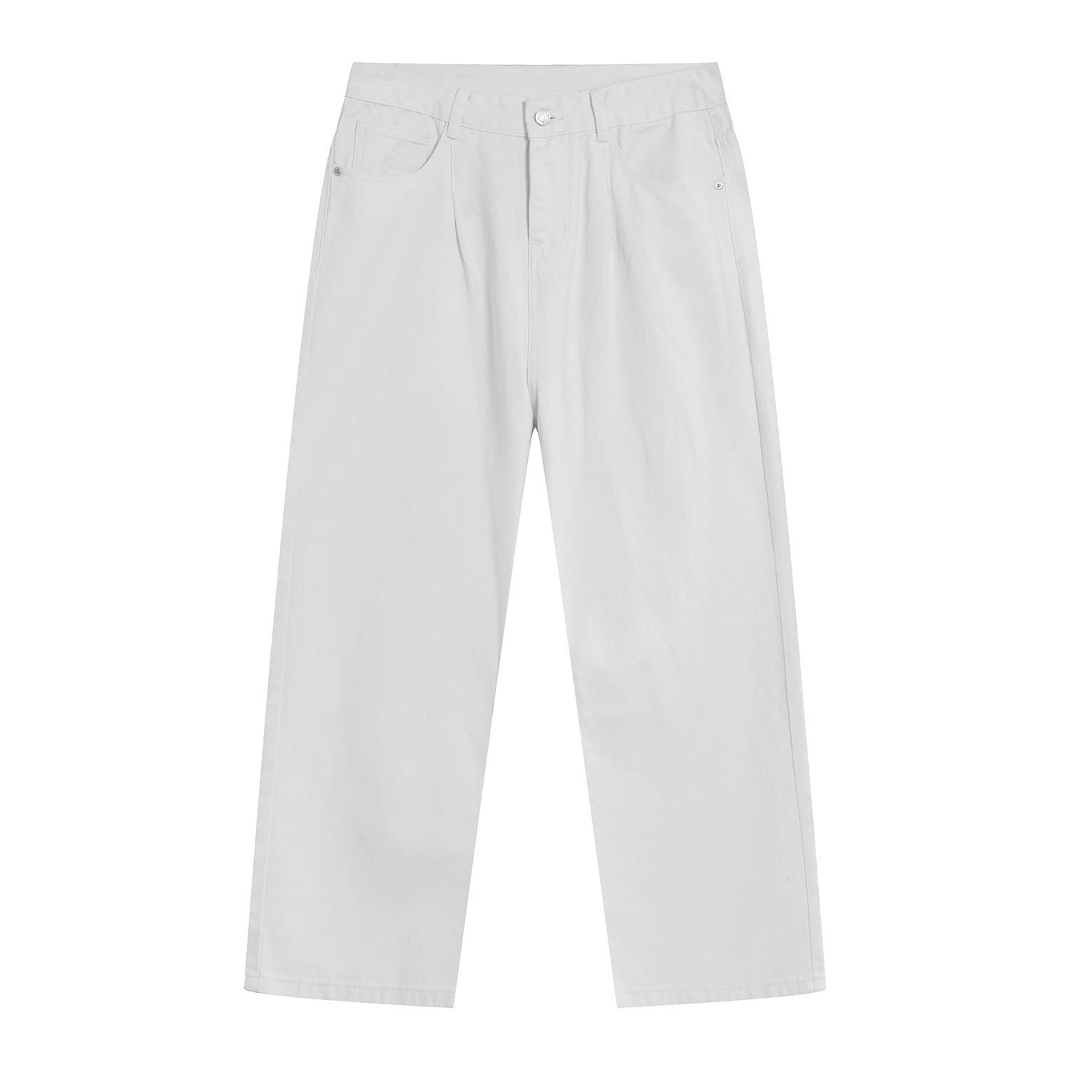 

Мужская одежда, новый продукт, корейская версия, минималистичные базовые прямые повседневные джинсы для мужчин XL белый